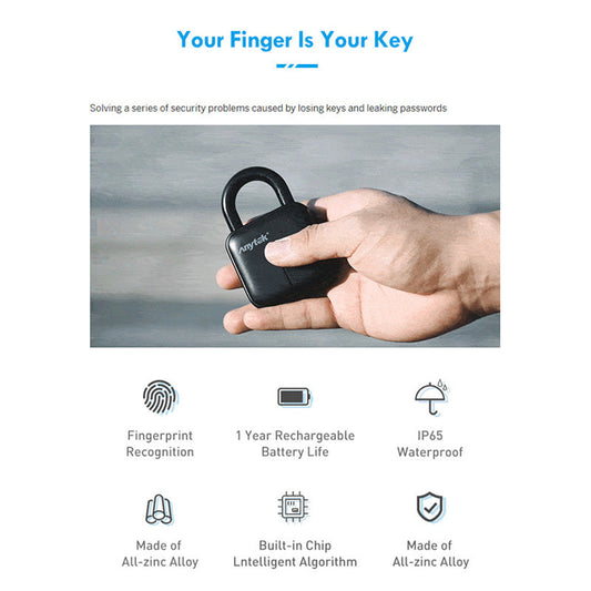 JABAL X™- Smart biometric Anti-Theft Padlock | Bluetooth-Enabled & Keyless